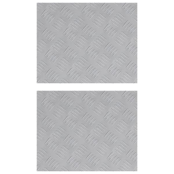 Trappsteg Rektangulär 2 pcs Silver 50 x 40 cm Aluminium