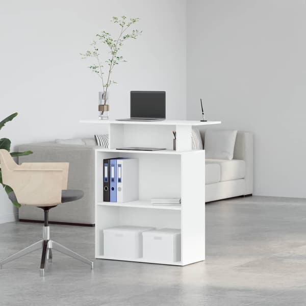 Receptionsdisk vit 100x40x104 cm konstruerat trä