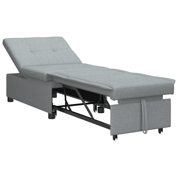 Pull Out Sofa Bed Ljusgrå 194 x 50 x 82 cm tyg