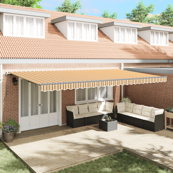 Utfällbar markis Flerfärgsdesign 600 × 350 cm