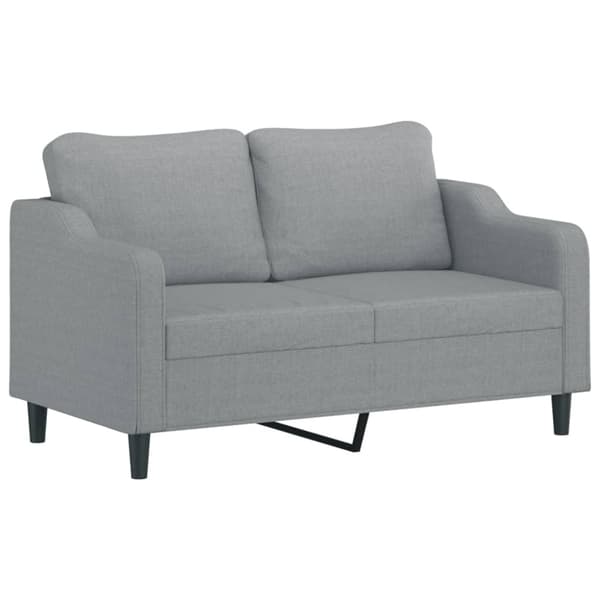 Soffgrupp med kuddar 3 delar ljusgrå tyg
