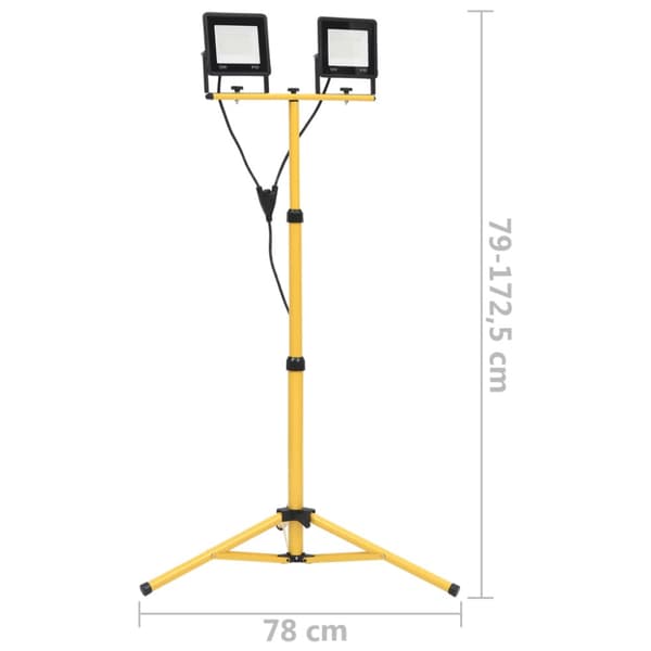 Strålkastare med stativ 2x50 W LED kallvit