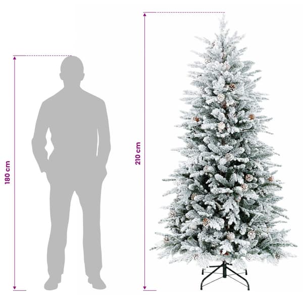 Plast Hingad Julgran 210 cm 300 LED-lampor Varmvit PE & PVC