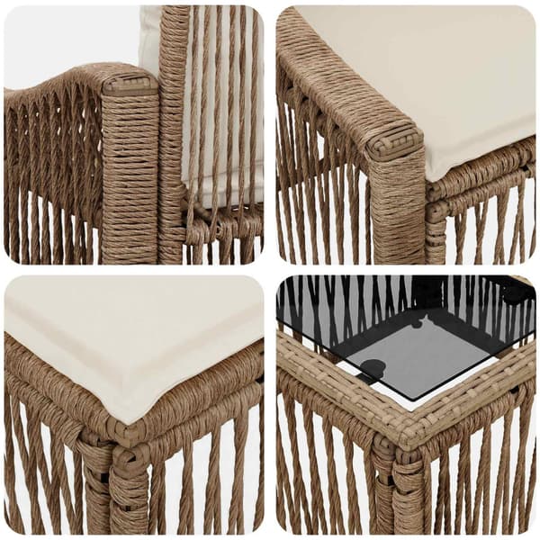 Trädgårdsoffset 10 pcs Beige konstrotting