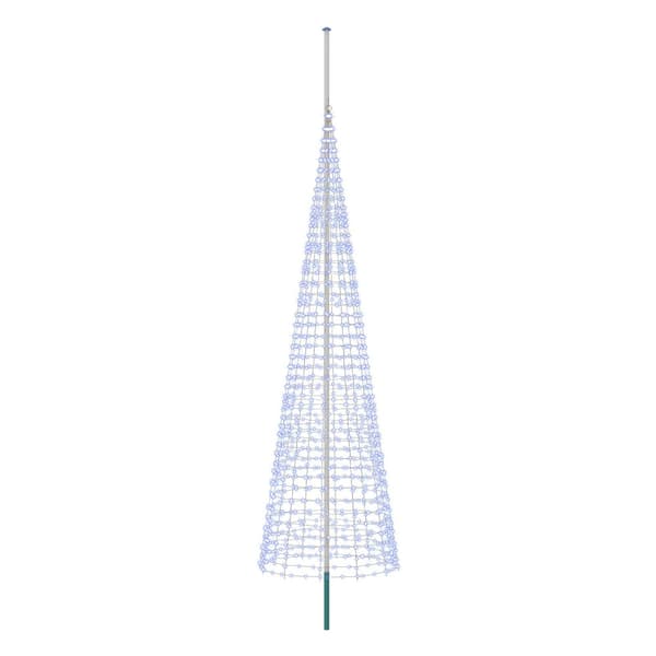 Julgransbelysning med markspett och flaggstång 500 cm