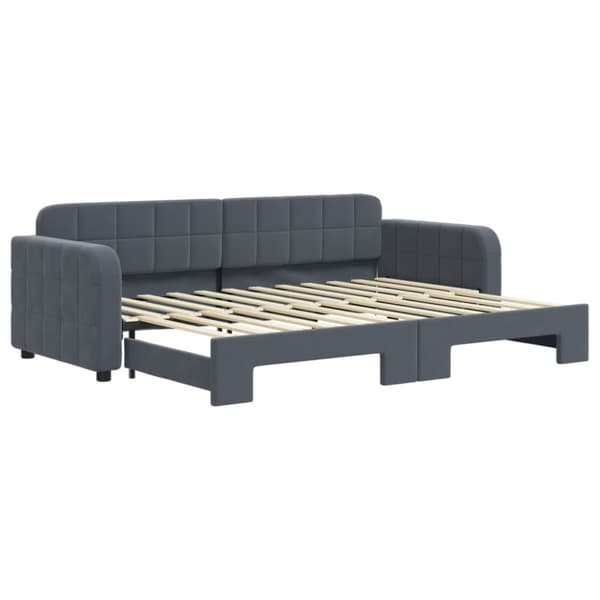 Dagbädd utdragbar mörkgrå 80x200 cm sammet