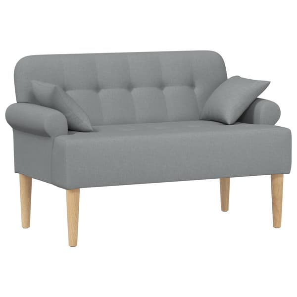 Loveseat med knapprapport Ljusgrå 120 x 65 x 79 cm Tyg