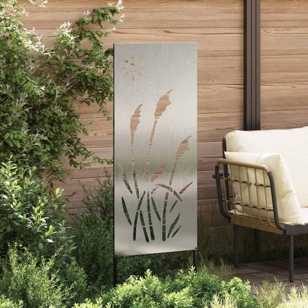 Trädgårds integritetsskärm Silver 50 x 140 cm Rostfritt stål