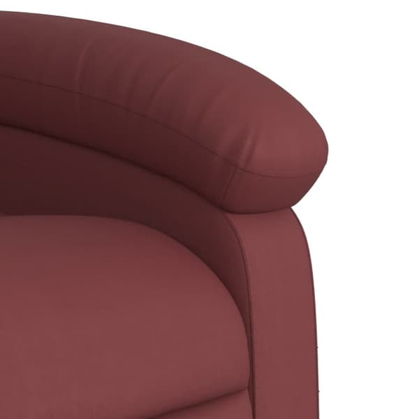 Elektrisk massagefåtölj vinröd konstläder