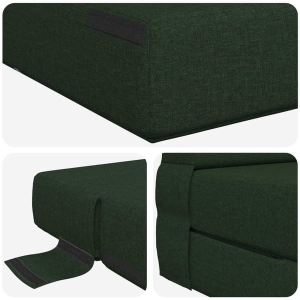 Fällsoffa säng Mörkgrön 203 x 152 x 15 cm tyg