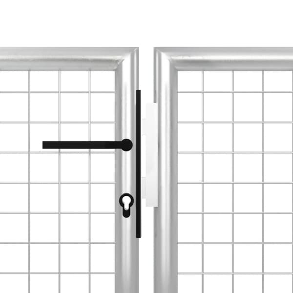 Trädgårdsgrind stål 400x100 cm silver