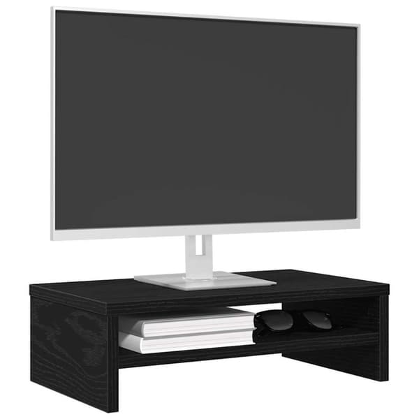 Monitorstativ svart ek 42x24x13 cm konstruerat trä