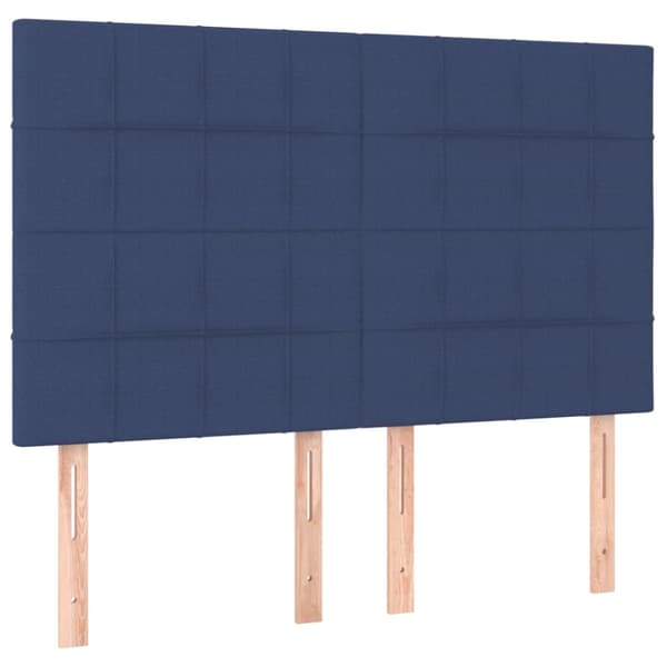 Sänggavel blå 144x5x118/128 cm tyg