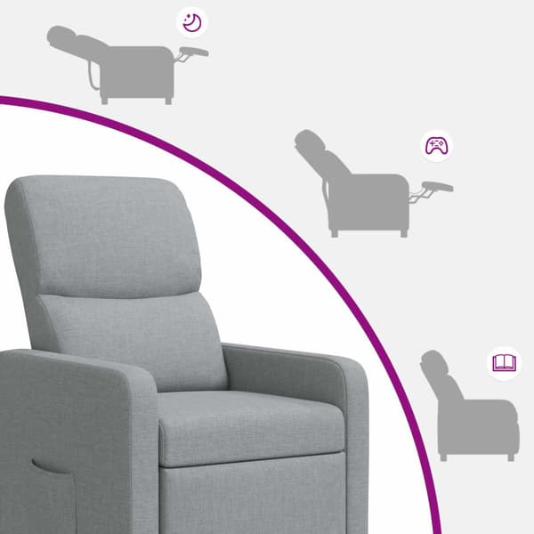 Recliner Ljusgrå Tyg