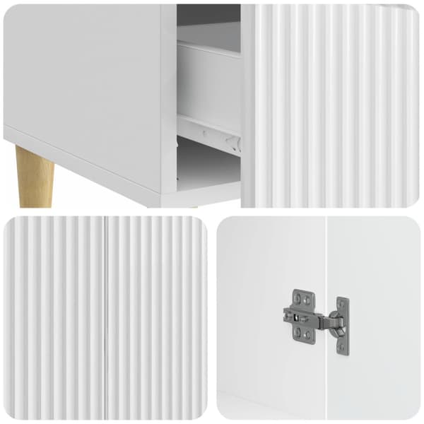 Sideboard Vit högglans 66 x 34,5 x 95 cm Konstruerat trä