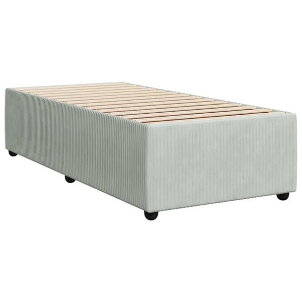 Ramsäng med madrass ljusgrå 100x200 cm sammet