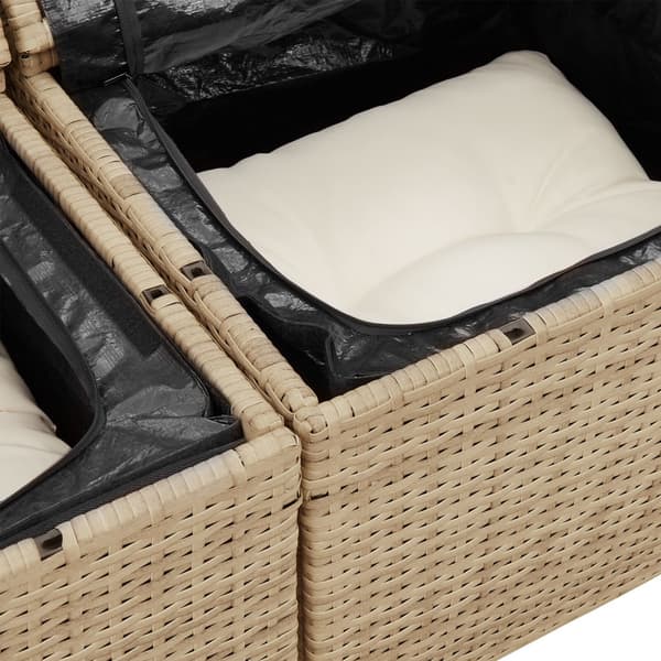 Trädgårdsoffset 6 st Beige Poly rattan