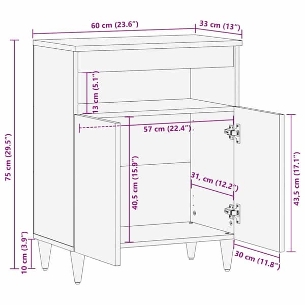 Sideboard Ljusbrun 33.5 x 60 x 75 cm