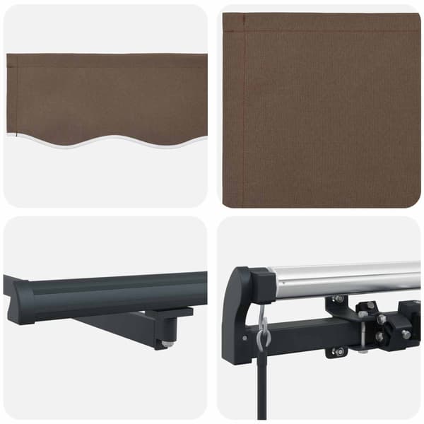 Utfällbar markis Taupe 450 × 300 cm tyg