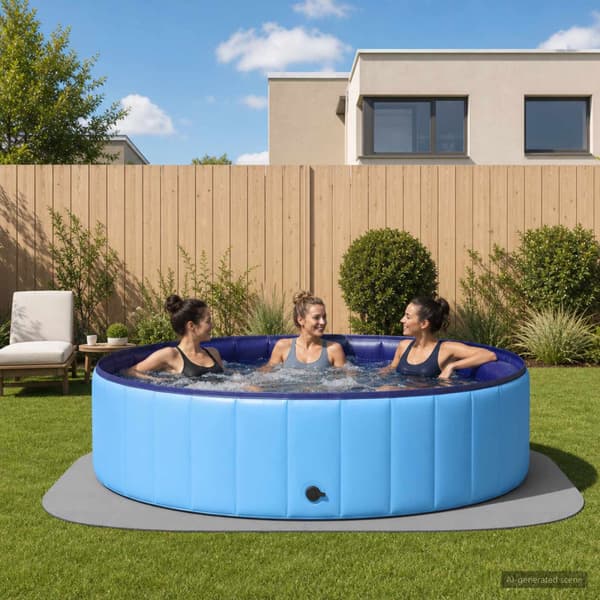 Pool grundmatta 36 st Ø 350 cm Rund EVA-skum Grå