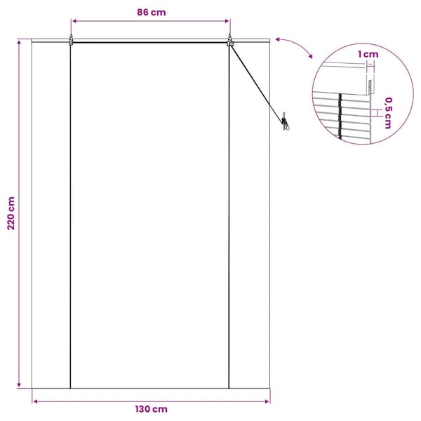 Rullgardin Naturlig 130 x 220 cm Bambu