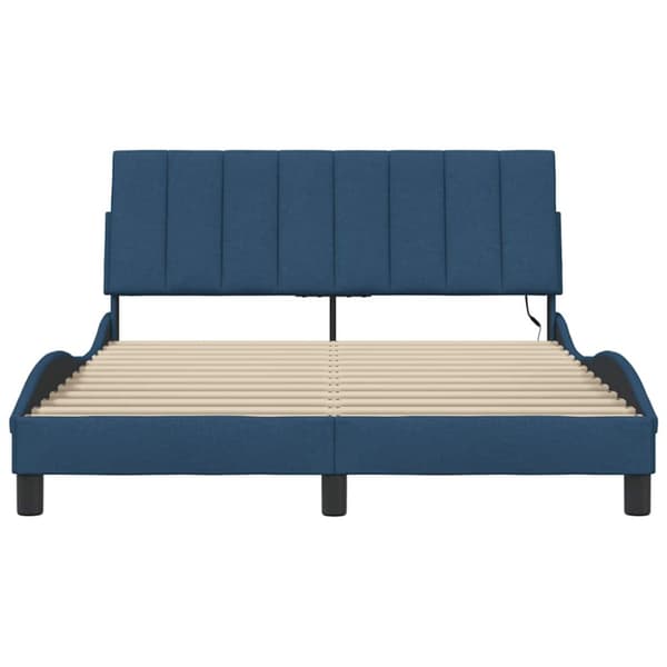 Bed Frame without Mattress "Hanko" Blue 120x200cm Fabric