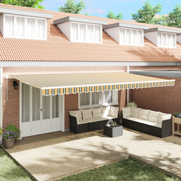 Utfällbar markis Flerfärgsdesign 600 × 350 cm