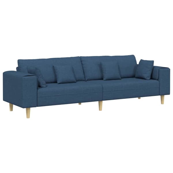 Soffa med kudde Blå 250 x 77 x 76 cm tyg