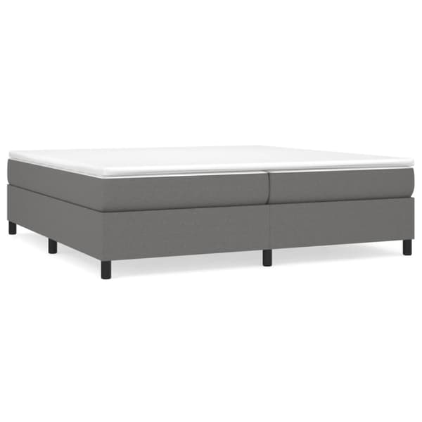 Ramsäng med madrass mörkgrå 200x200 cm tyg