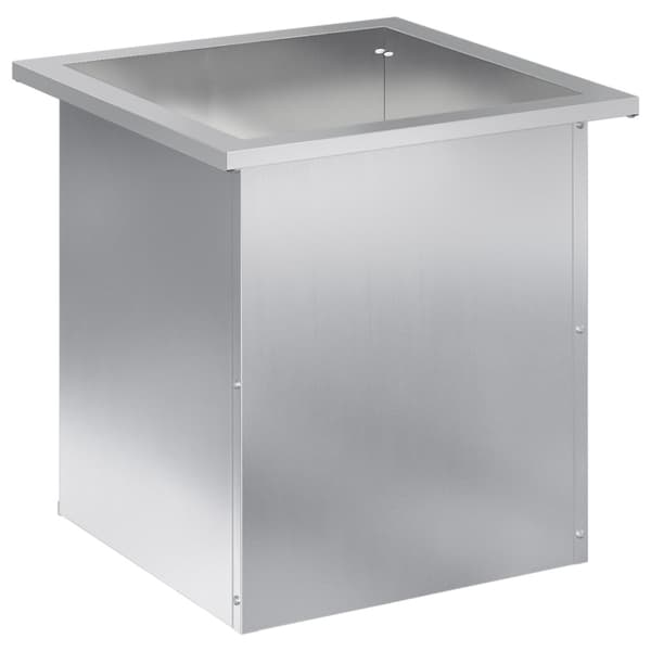 Odlingslåda med LED Silver 40 x 40 x 40 cm Galvaniserat stål