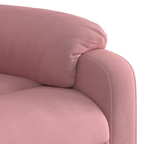 Elektrisk massagefåtölj rosa sammet