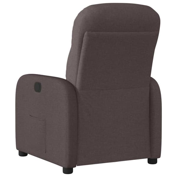 Elektrisk reclinerfåtölj mörkbrun tyg