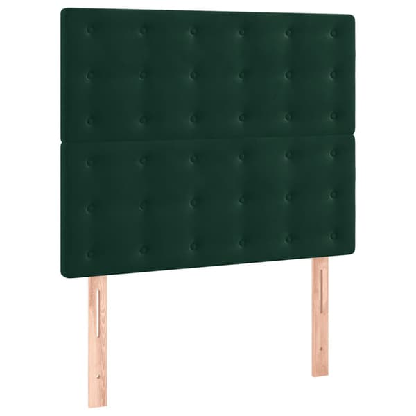 Ramsäng med madrass mörkgrön 80x200 cm sammet