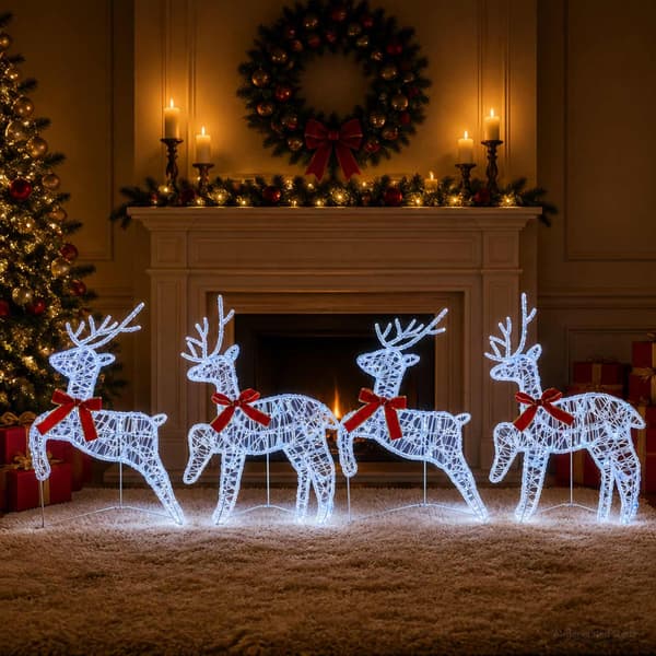Julren 4 st 80 LED-lampor Blå 43 x 19 x 65 cm