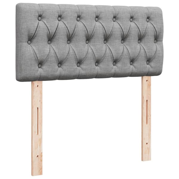Ramsäng med madrass ljusgrå 80x200 cm tyg