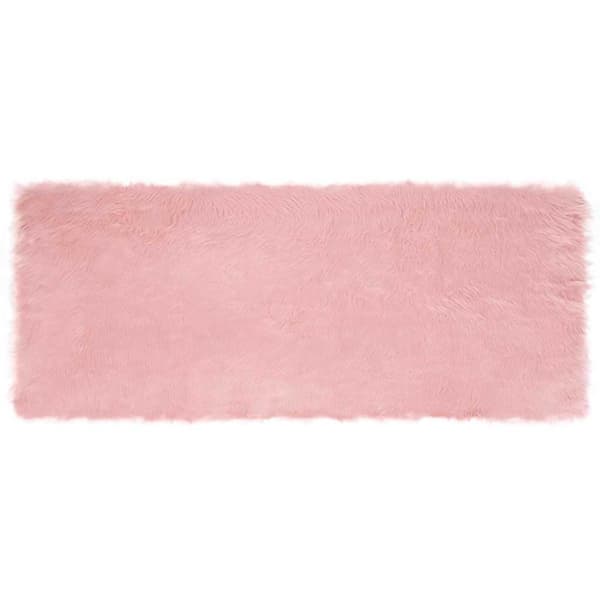 Fuskfäll matta TAFALLA Rosa 80 x 200 cm Polyester