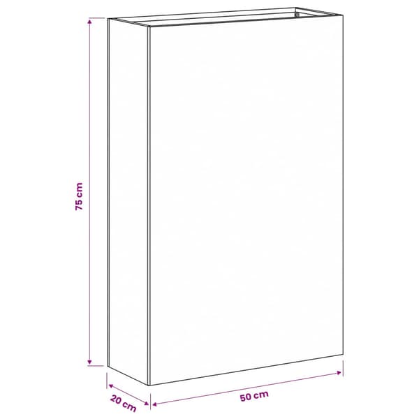 Trädgårdsplanterare 2 st Silver 50 x 20 x 75 cm