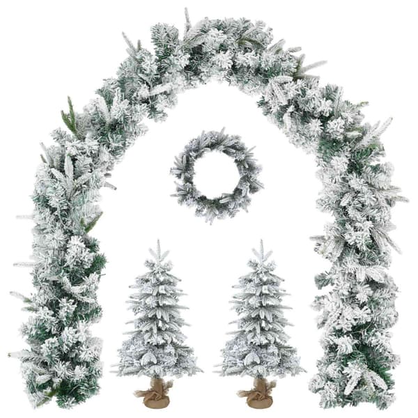 Mini julgran 45 cm PVC och PE Grön och Vit