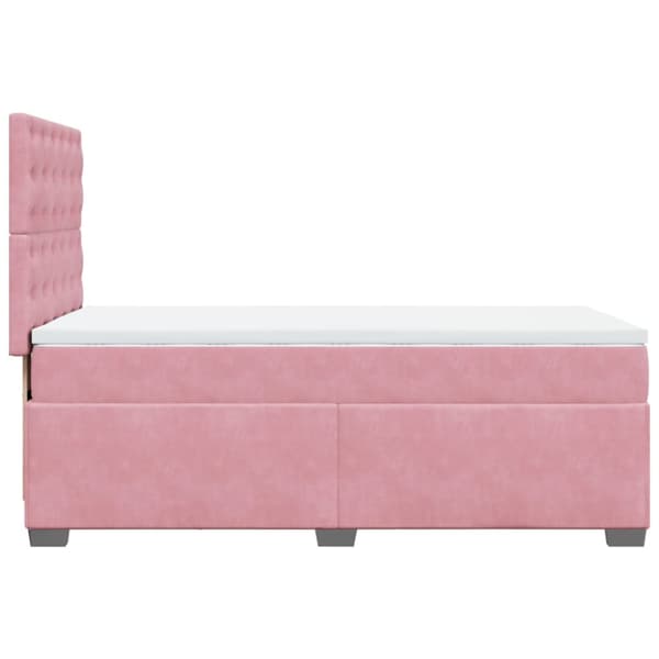 Ramsäng med madrass rosa 100x200 cm sammet