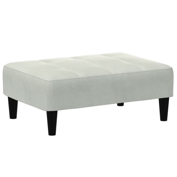 Fotpall Ljusgrå 77x55x31 cm sammet
