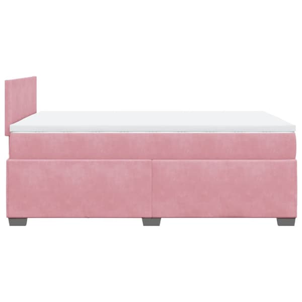 Ramsäng med madrass rosa 120x200 cm sammet