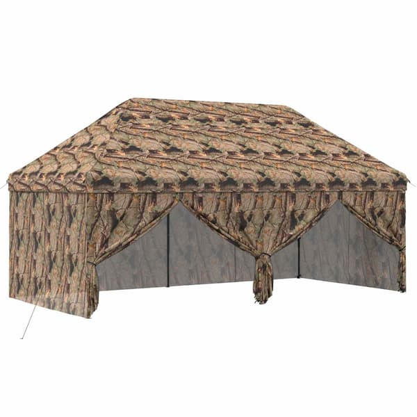 Pop-up Gazebo med 4 Sidoväggar 3 x 6 m Skogs camo