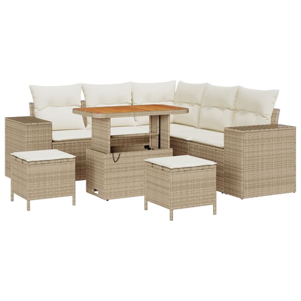 Trädgårdsoffset 8 st Beige konstrotting