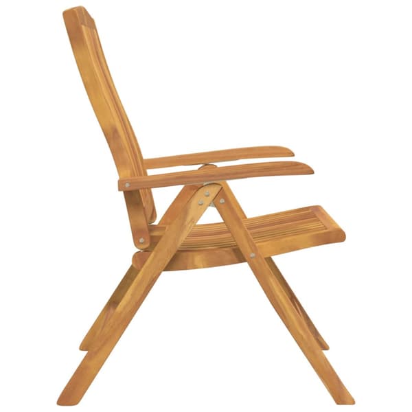 Fällbara fåtöljer med dynor, 6 st, massivt trä, teak