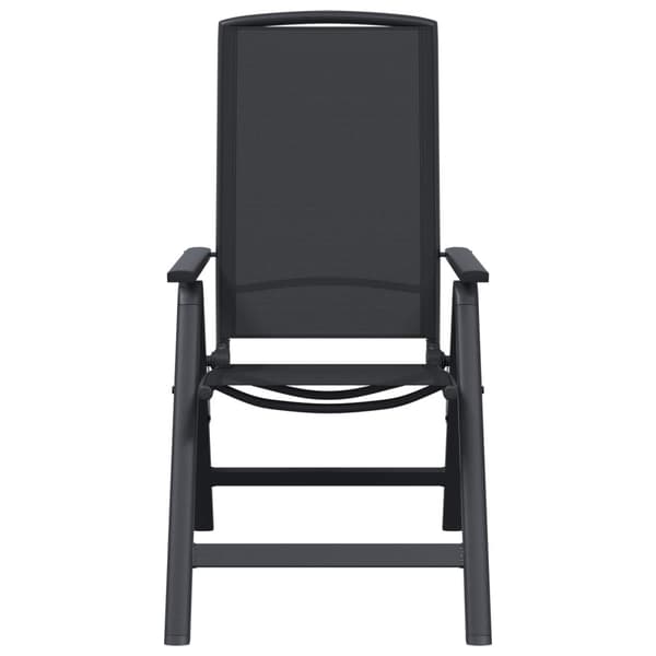 Fällbara trädgårdsstolar 2 pcs Svart 58 x 71 x 112 cm Textilene