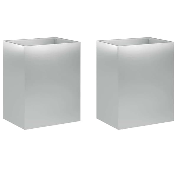 Trädgårdsplanterare 2 st Silver 40 x 30 x 50 cm