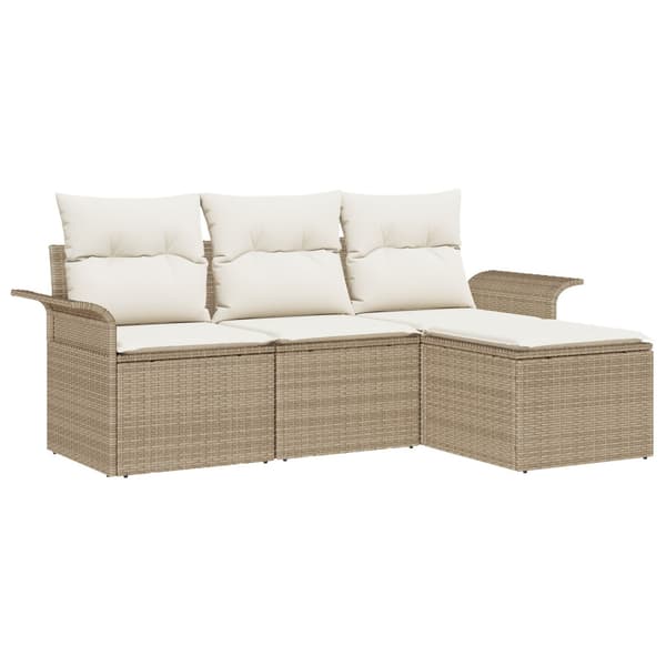 Soffset 4 st 4-Antal sittplatser Beige konstrotting