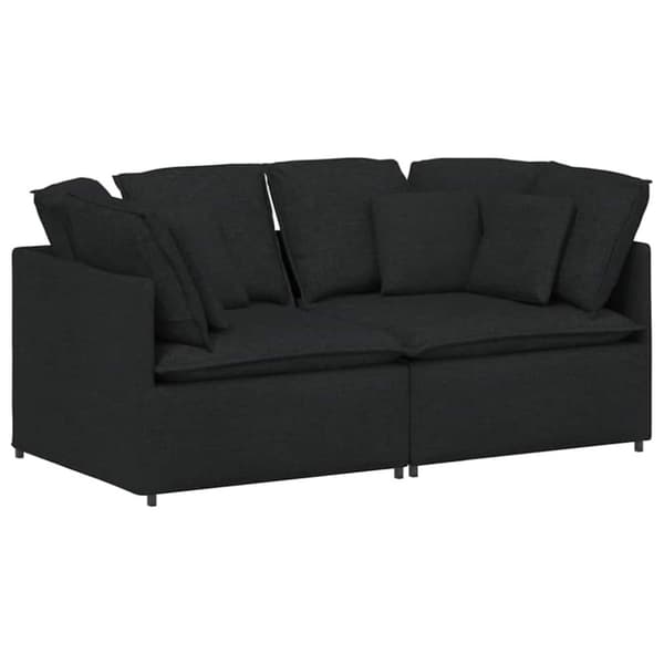 Modulsoffa med dynor i tyg svart