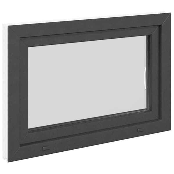 Källarfönster RISOR Antracit 80 x 70 cm PVC och glas