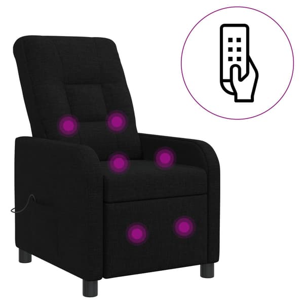 Massagefåtölj Svart Tyg